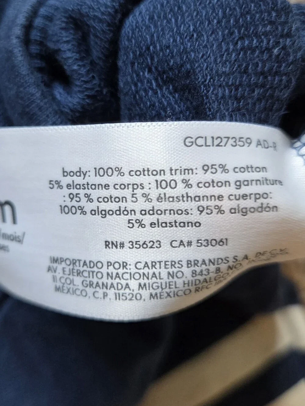 Carter's Baby Team Captain French Terry Navy Blue Jumpsuit